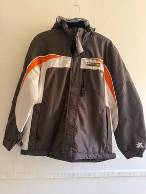 ZeroXposur Brown, White & Orange Men's Windbreaker Jacket